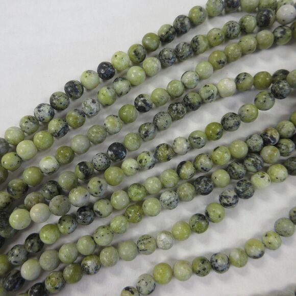 6MM Serpentine Beads-ONE Gemstone Bead Strand-Jewelry Making Supplies Crafts NWT - Picture 2 of 2